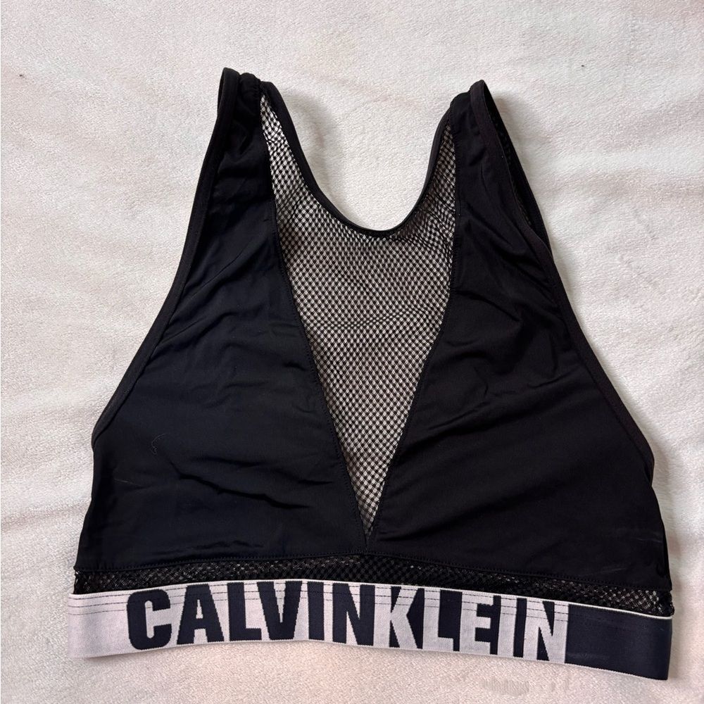 Calvin Klein Black Mesh Sports Bra